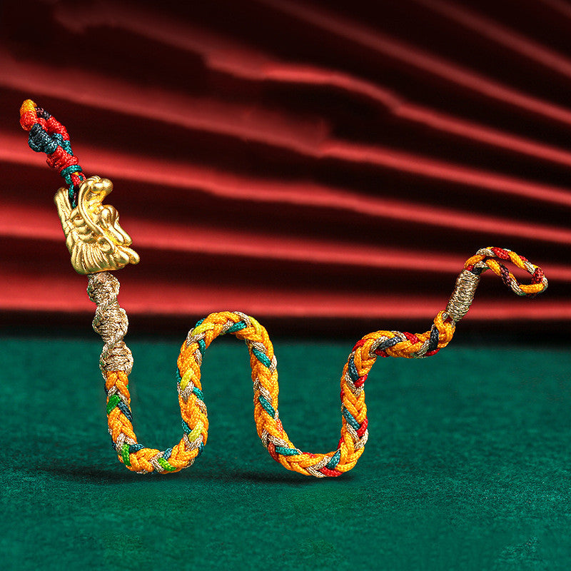 Auspicious Dragon Multicolored Rope Bracelet