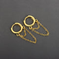 Double-layer Chain Earrings Female Circle Geometric Trendy Tassel Personality Wild Ear Buckle