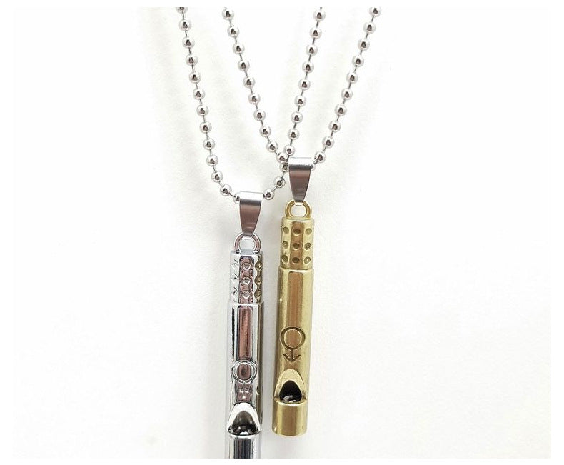 European And American Cross-border Whistle Necklace Can Be Blown