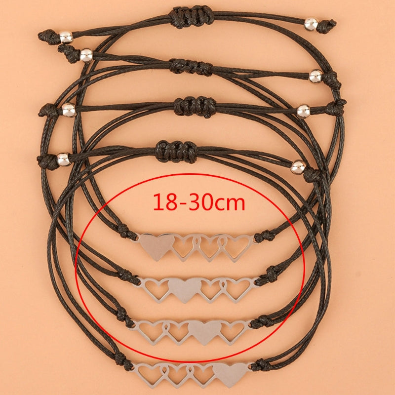 Stainless Steel Heart-shaped Braided Bracelet