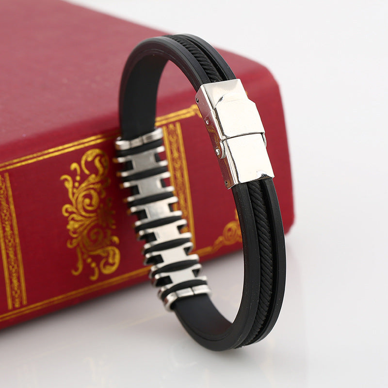 New European And American Personality Men's Silicone Bracelet