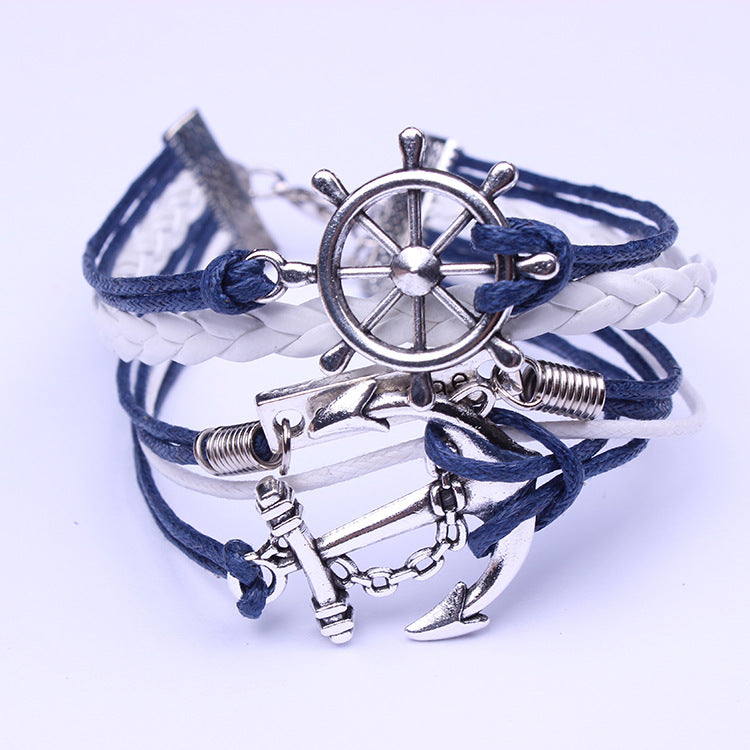 Vintage anchor, rudder, courage