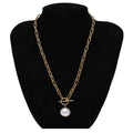 Large imitation pearl pendant in Gothic style