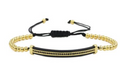 Copper bead adjustable braided bracelet