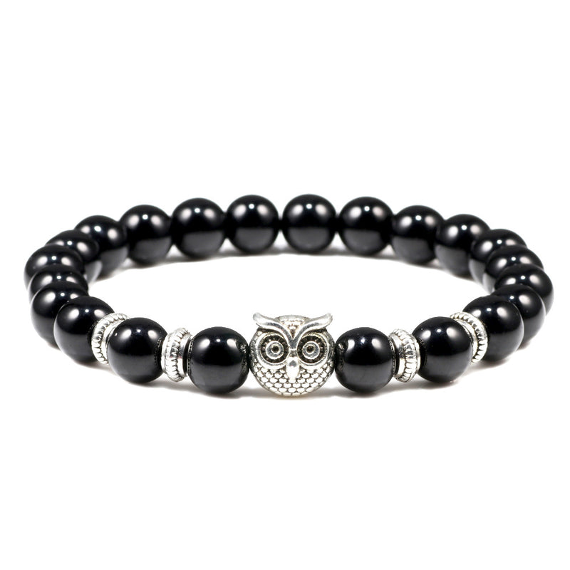 Turquoise Beaded Owl Yoga Bracelet