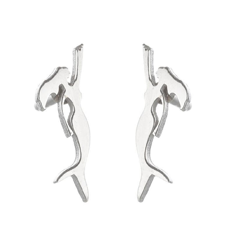 New Style Earrings Stainless Steel Plating Simple Cat Dolphin