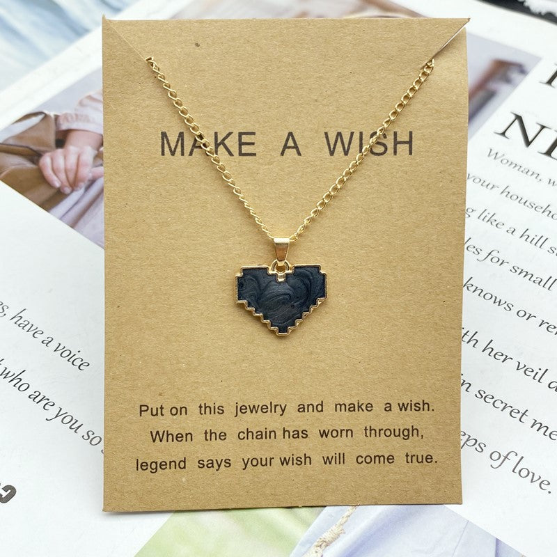 New Peach Heart Pendant Necklace Korean Cute Girl