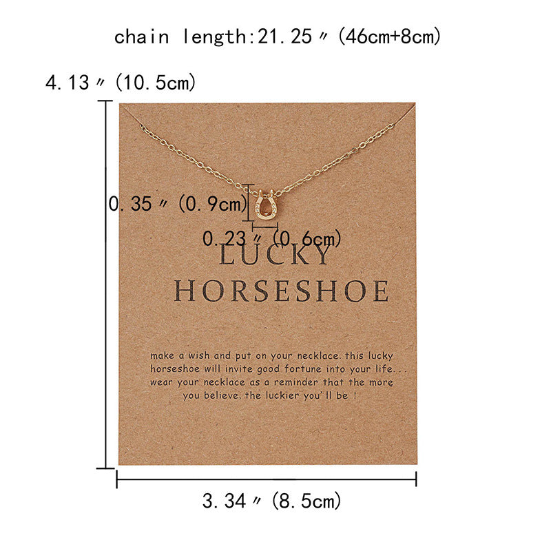 Ladies U Shaped Horseshoe Pendant Necklace