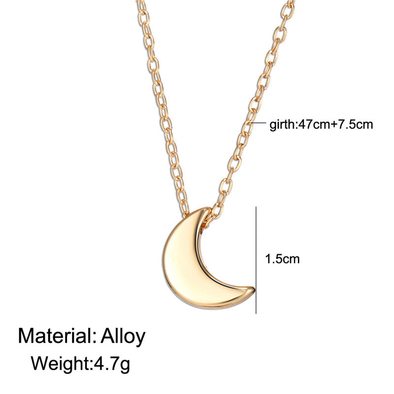 Cute Small Moon Pendant Necklace for Women Gold Color Chain Choker Necklace Bohemian Collar Jewelry Christmas Gift bijoux femme