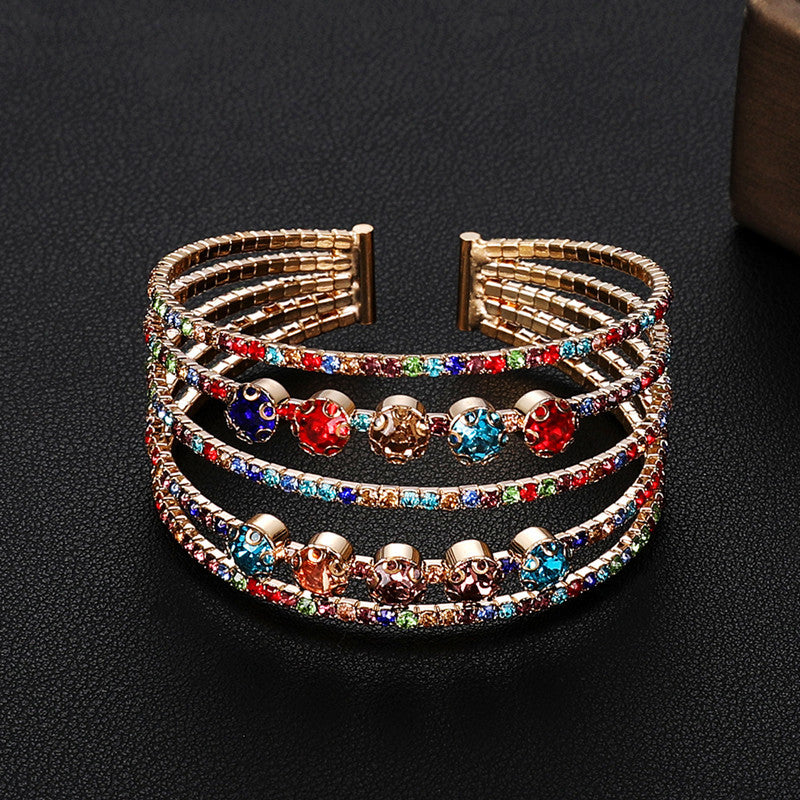 Bridal Accessories,  Temperament Full Diamond Elastic Bracelet