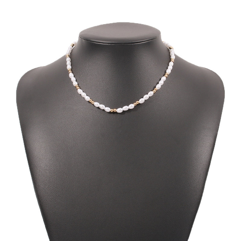 Personality Temperament Imitation Pearl Single Layer Clavicle Chain Women