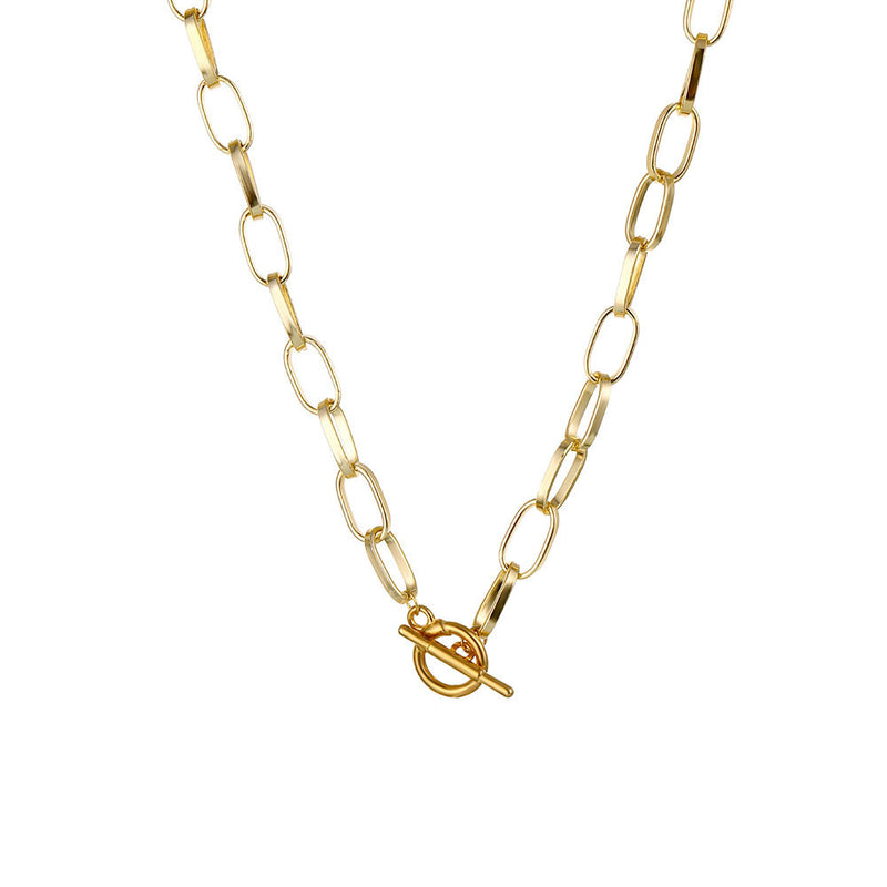 Women's Simple Hip Hop Alloy OT Buckle Necklace