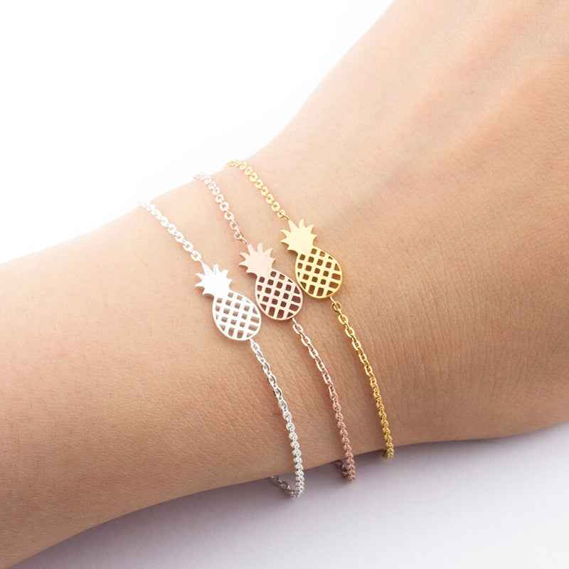 Stainless Steel Bracelet With Pineapple Charm