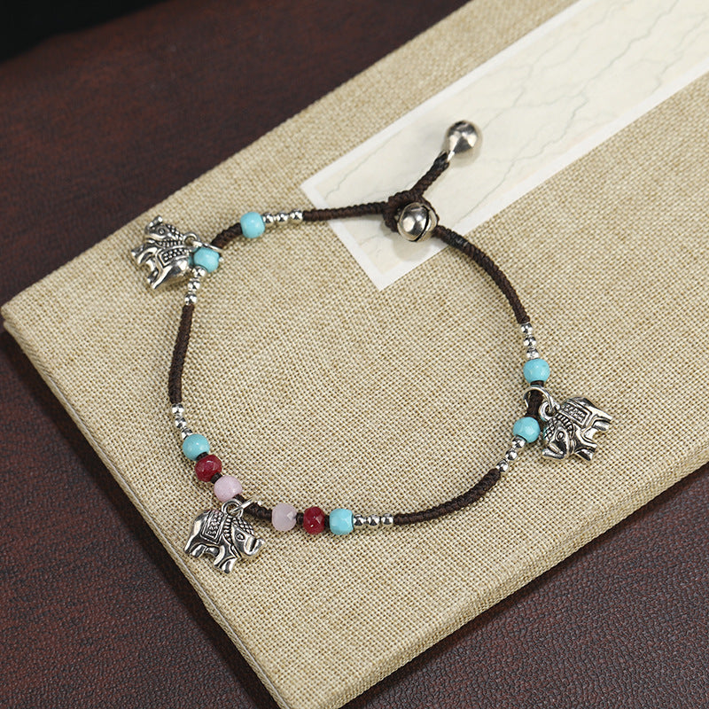 Bohemian Ethnic Fashion Simple Alloy Elephant Pendant Bracelet