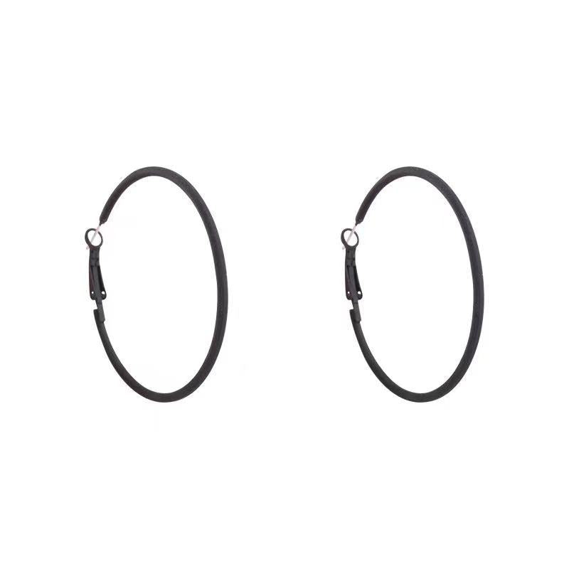 Simple Personality Vintage Black Frosted Earrings