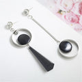 Asymmetric AB version circle European and American fashion exaggerated long earrings