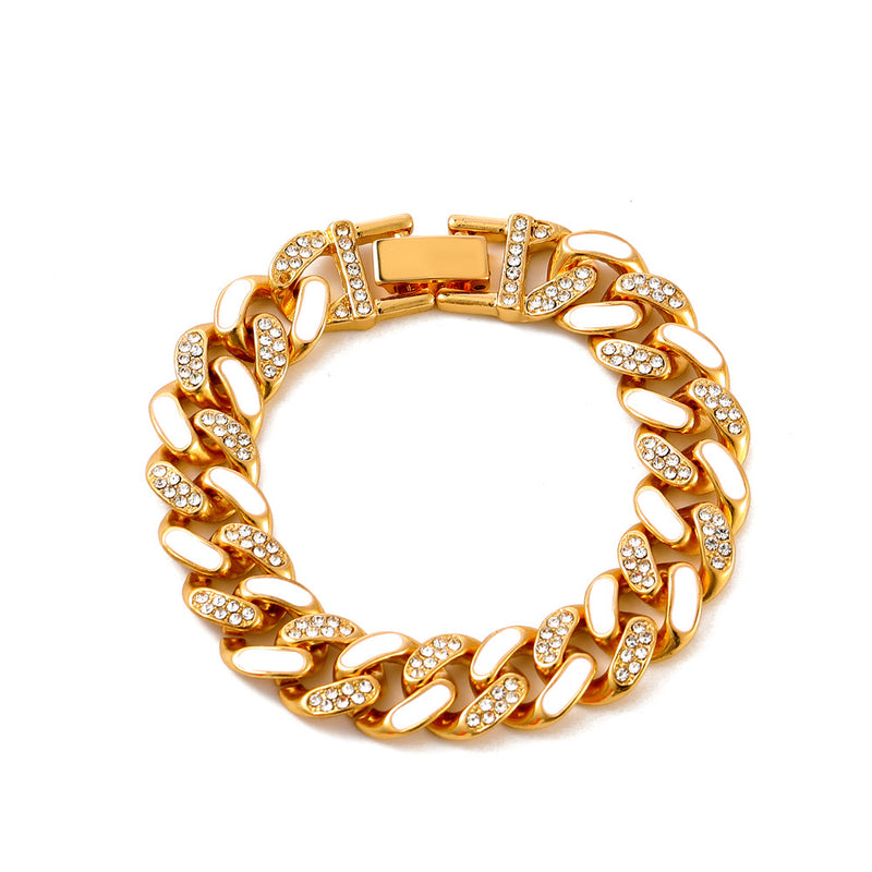 Double Color Drop Oil Rhinestone Guba Bracelet