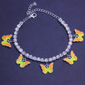 Dreamy Color Butterfly Anklet Drip-painted Beach Footwear