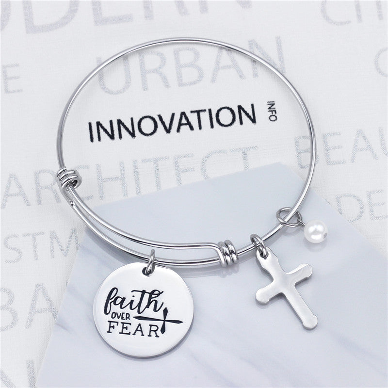 Cross-border Exclusive Fashion And Creative Lettering Faith Over Fear