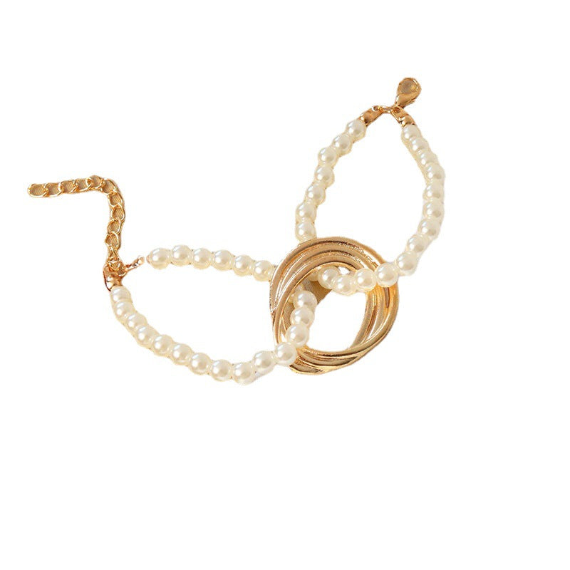 Alloy Stylish Geometric Freshwater Pearl Bracelet