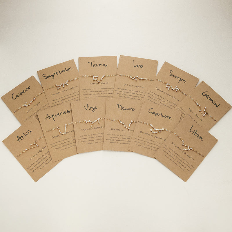 Women's Twelve Constellation Chain Bracelet In Paper Card
