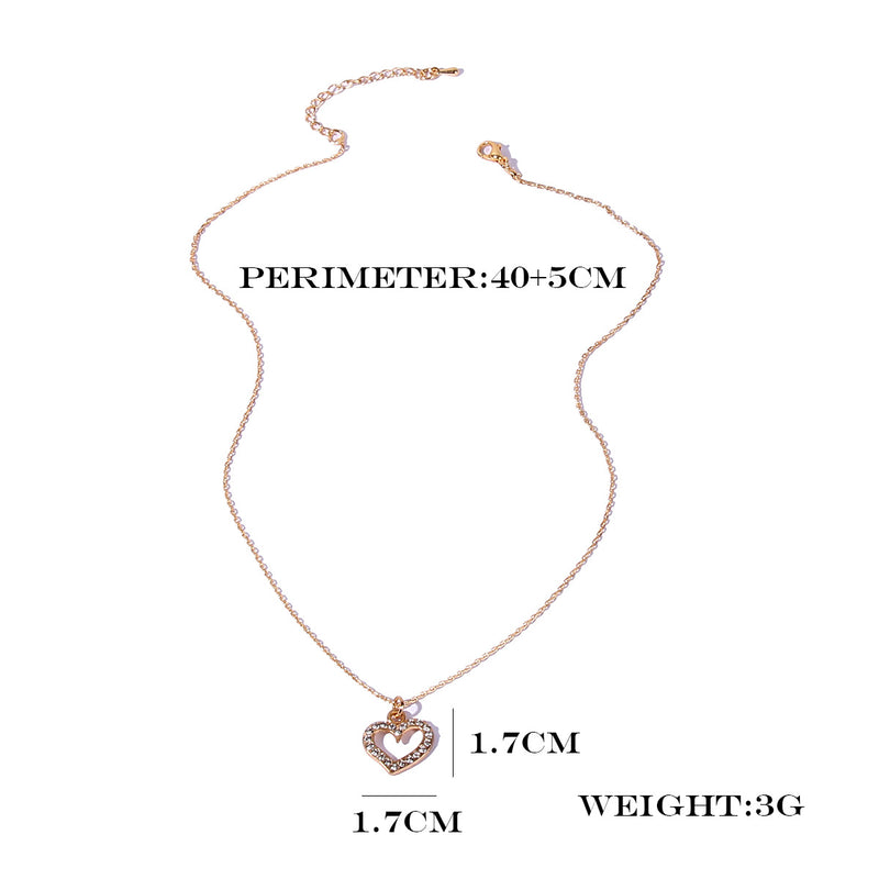 Beautiful Heart-Shaped Pendant Necklace Love Clavicle Chain