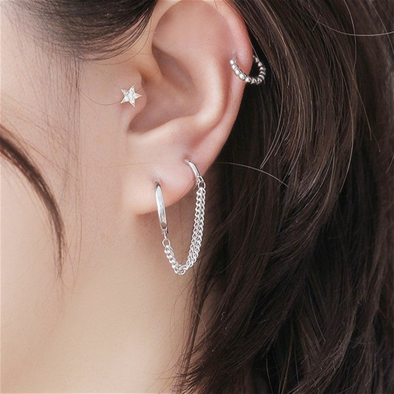 New Personality Girls' Double Pierced Earrings