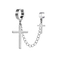 Tassel Titanium Steel Chain Ear Clip Personality Cross