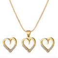 Metal Zircon Peach Heart Sweater Chain Two-piece Set