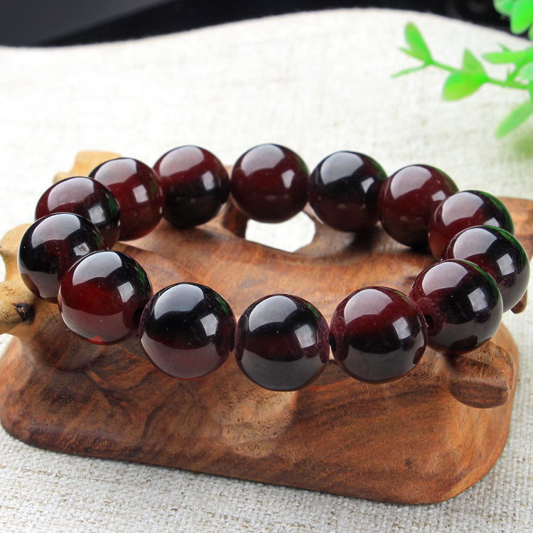 Blood Ox Horn Hand String 108 Buddha Beads Bracelet