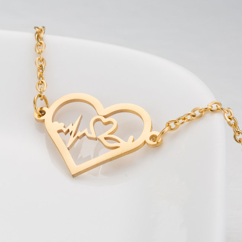 Stainless steel ECG bracelet female