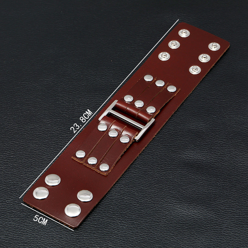 Vintage Multilayer Rivet Leather Men's Bracelet