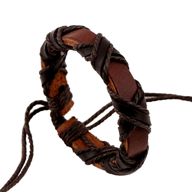 Woven leather bracelet