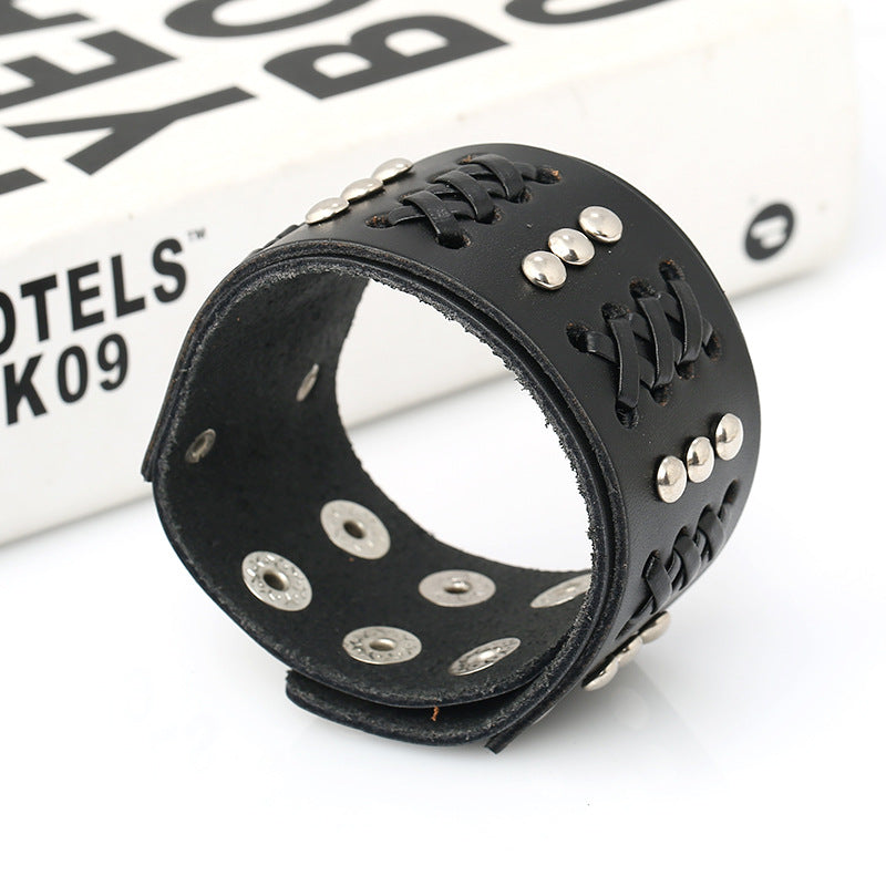 Vintage braided leather bracelet