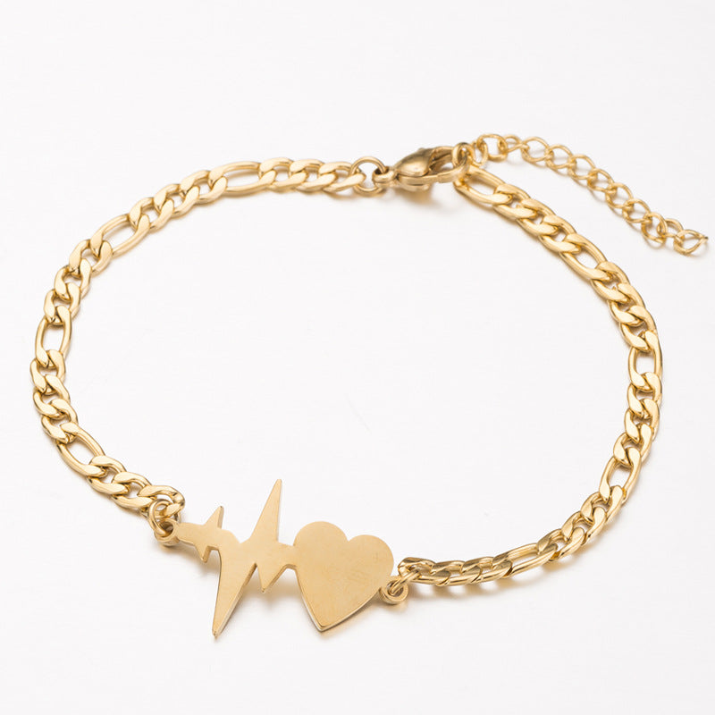 Stainless steel ECG bracelet female