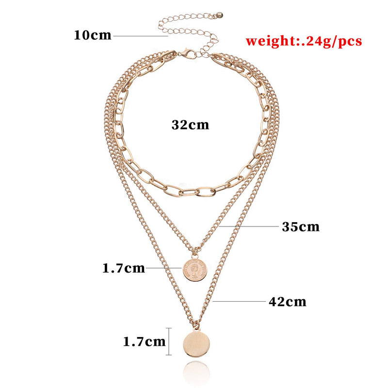 Geometric Round Beauty Head Hendant Necklace Women