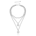 Geometric Round Beauty Head Hendant Necklace Women