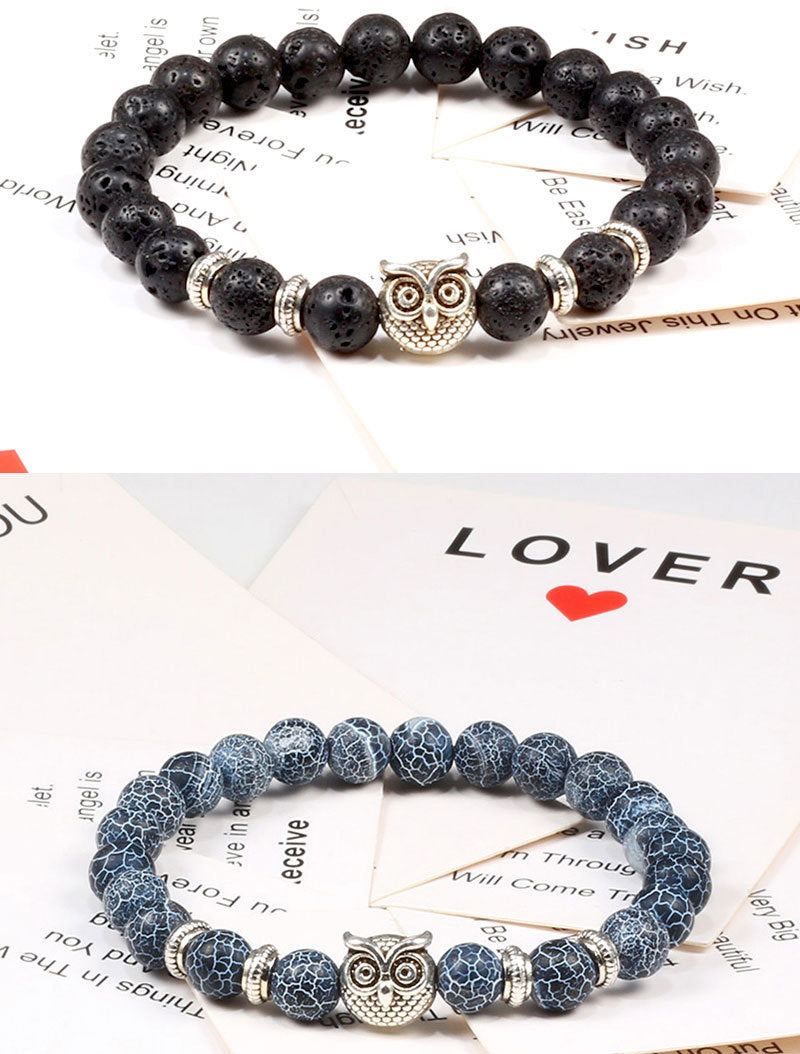 Turquoise Beaded Owl Yoga Bracelet