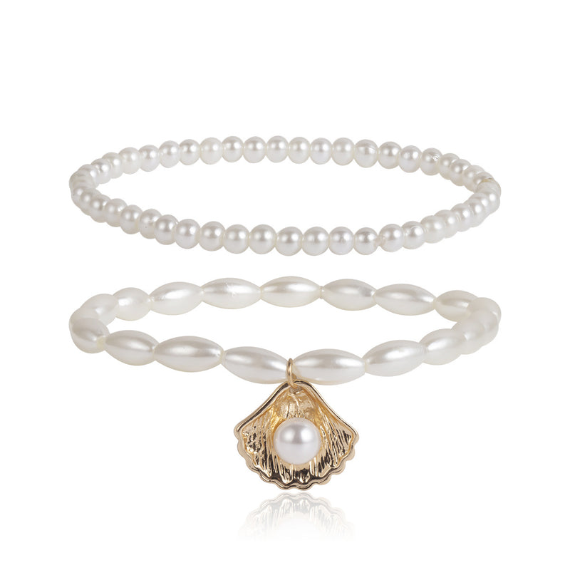 Simple Pearl Geometric Creative Shell Anklet