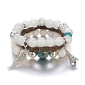 Four-piece Natural Glass Beads Bracelet
