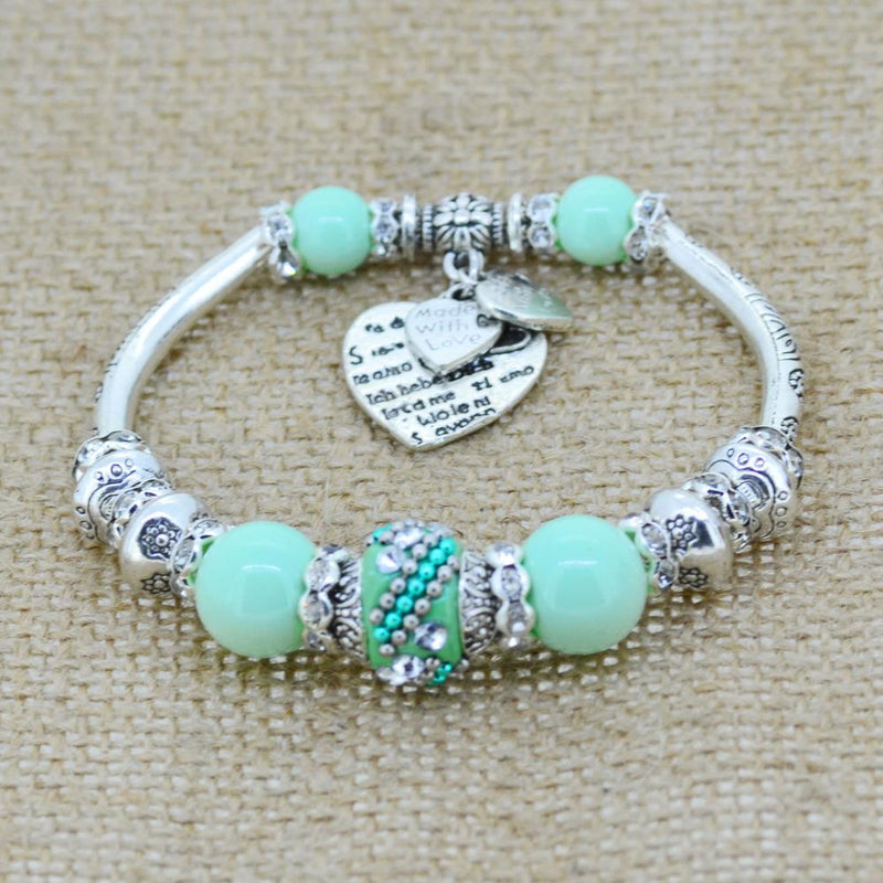Glass bead chain bracelet