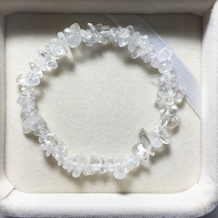 Crystal gravel single circle bracelet