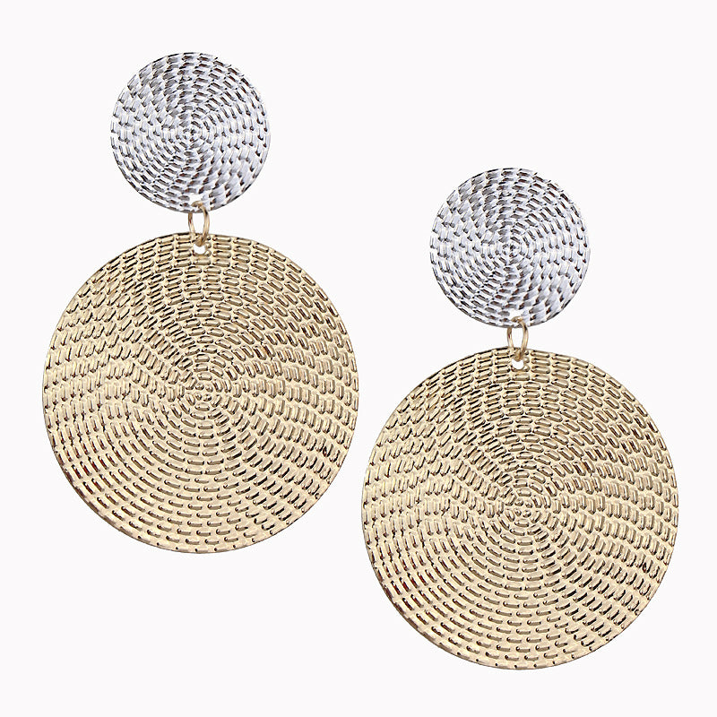 Pendant size round circle earrings