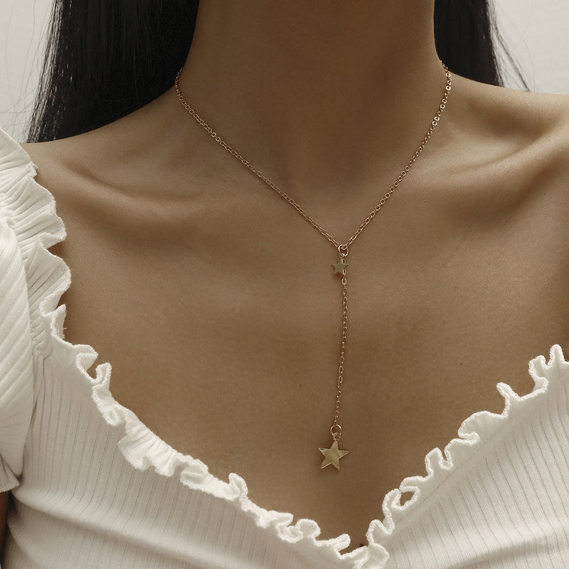 Retro Tassel Star Necklace Ins Cold Wind Simple Temperament