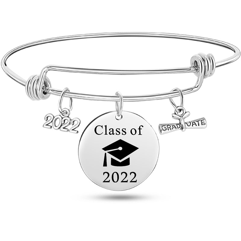 Graduate Diploma Charm Adjustable Bracelet Inspirational Graduation Bangle