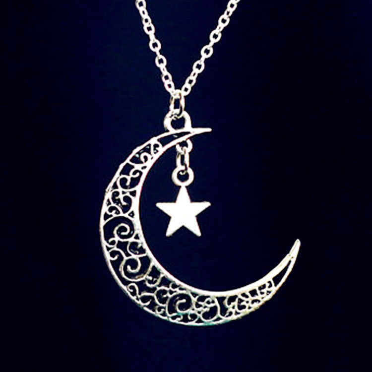 Valentine's Day Jewelry Star Moon European And American Retro Combination Necklace