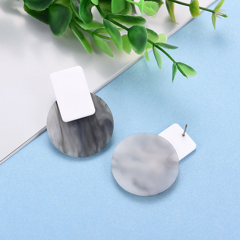 Trendy Marble Pattern Acrylic Stud Earrings