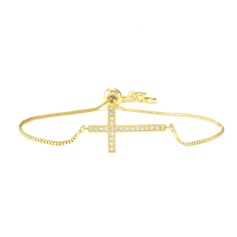 Classic zircon cross bracelet