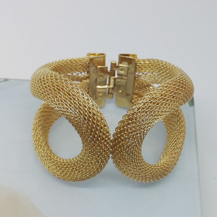 Gold Mesh Design Stretch Bracelet Accessory