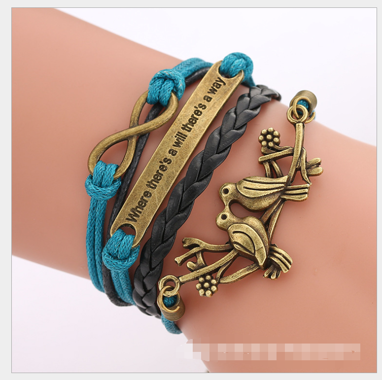 European and American big-name multi-layer woven bracelet bracelet rope